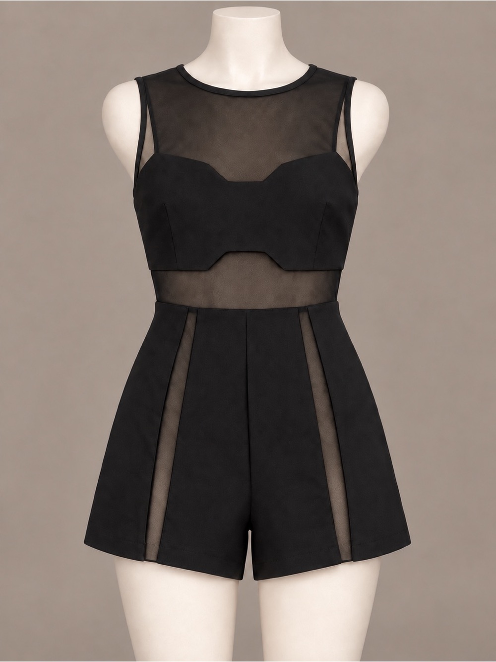 Symphony Black Mesh Panel Romper
